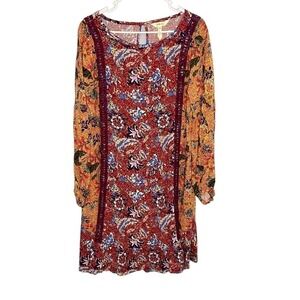 𝅺matilda Jane Boho Floral Lovely Menagerie Print Dress Size Small